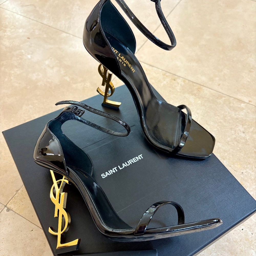 YSL OPYUM HEELS Black & Gold
